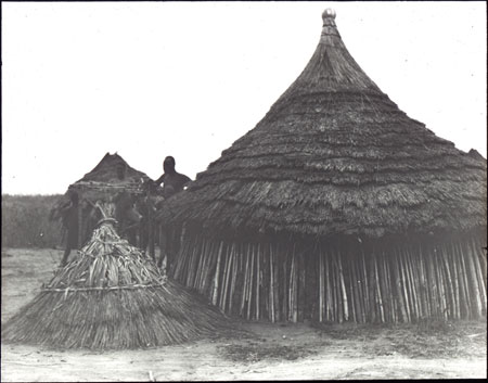 Dinka hut and grave