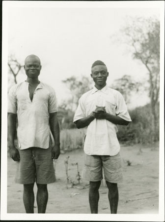 Portrait of two Zande men
