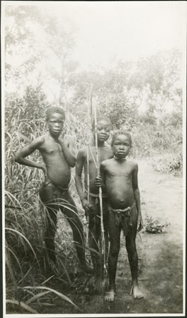 Zande boys with sugar cane