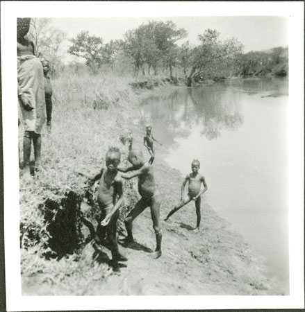 Boys on Akobo River bank
