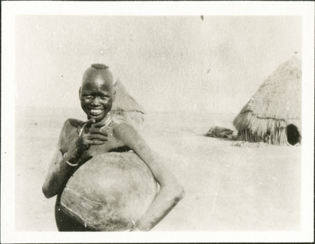 Nuer girl with gourd