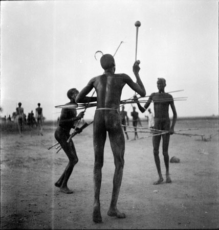 Nuer male dancers