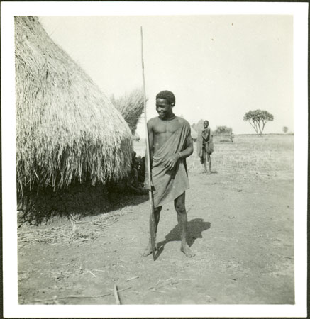 Shilluk youth with spear