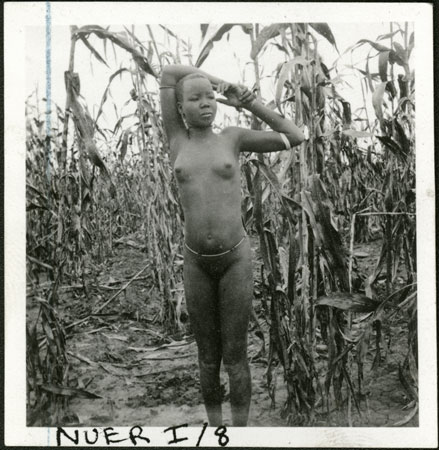 Nuer girl in millet garden