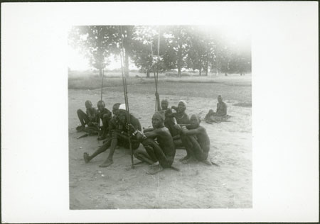 Group of Mandari men with spears