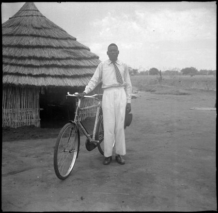 Portrait of man with bicycle in Mandari