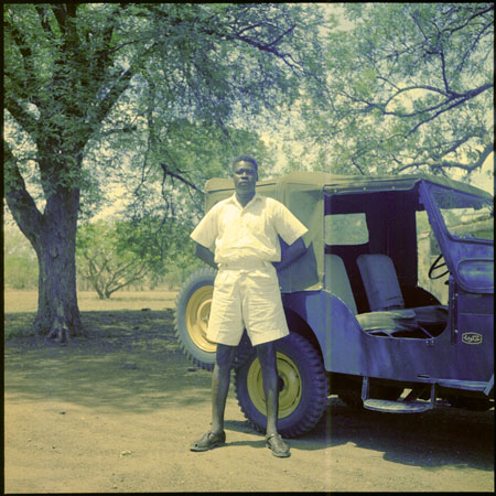 Mandari man with jeep