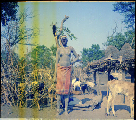Mandari woman at cattle camp