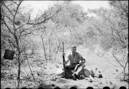 Thesiger with lion kill