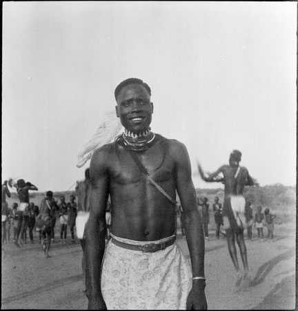 Portrait of a Dinka youth at a dance