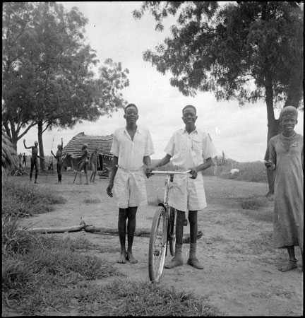 Dinka youths with bicycle