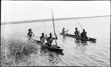 Nuer dug-out canoes