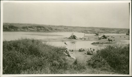 European encampment by river