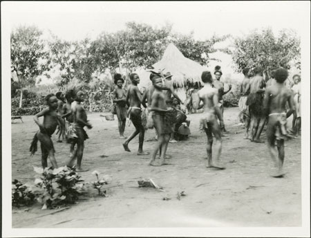 Zande youths dancing