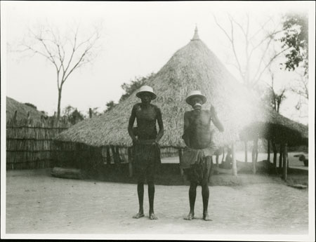 Zande song leaders and open hut