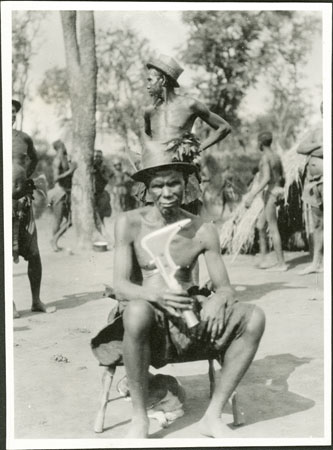 Zande chief's deputy with ceremonial knife