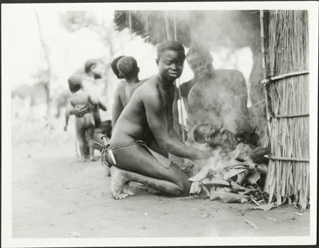 Ritual purifying of new Zande baby