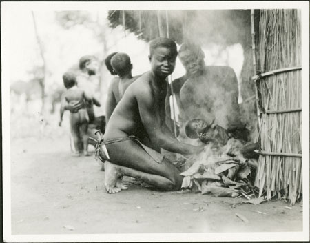 Ritual purifying of new Zande baby