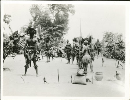 Zande abinza (witchdoctors) at initiation