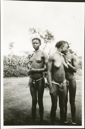 Zande women wearing bead strings