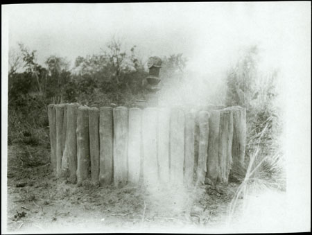 Bongo cemetery with carvings