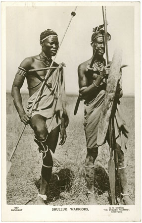 Portrait of two Shilluk men