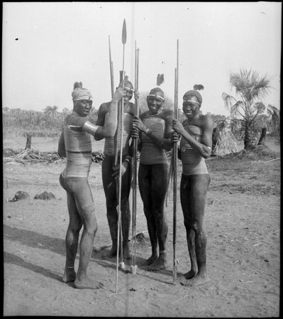 Mandari men wearing beads