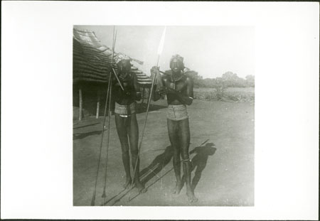 Mandari men wearing beads