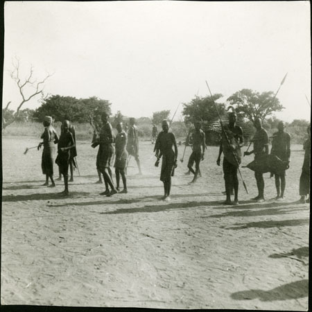 Mandari dancing in homestead