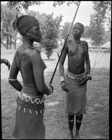 Mandari women in dance gear