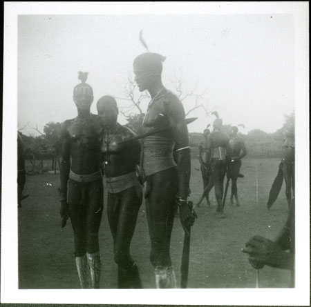 Mandari men in dance gear