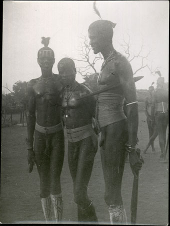 Mandari men in dance gear