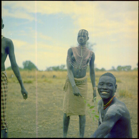 Mandari women dancing with switches