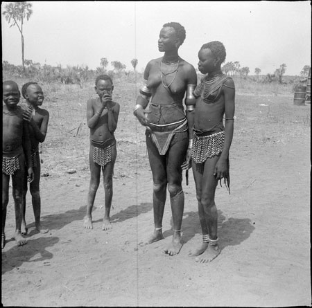 Mandari woman and girls