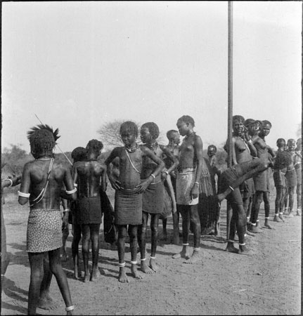 Dinka girls at dance gathering