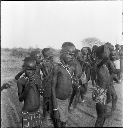 Dinka children at dance gathering