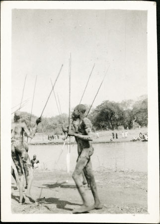 Dinka men demonstrating