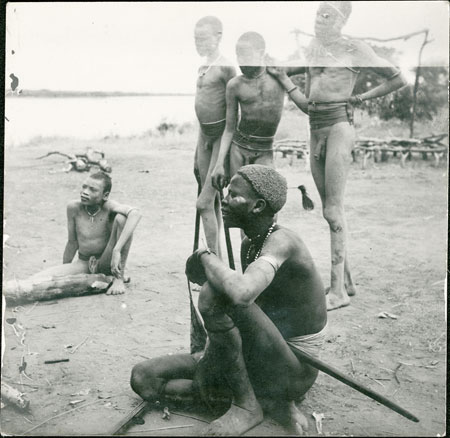 Dinka youth with dressed hair