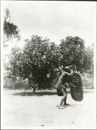 Zande warrior with shield