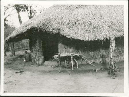 Zande hut with 'theft medicine'