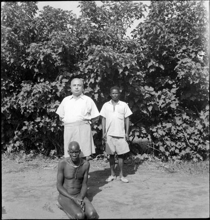 Portrait of Dinka man and European