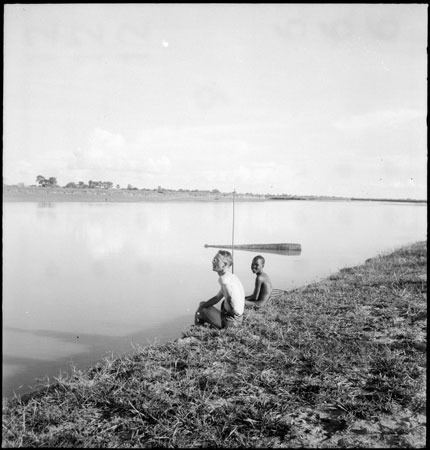 Lienhardt sitting on riverbank