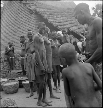 Dinka girls at market